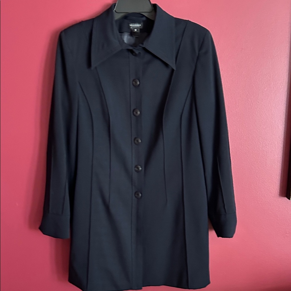 Elegant Juliana Collezioni Lined Black Button-Up Coat